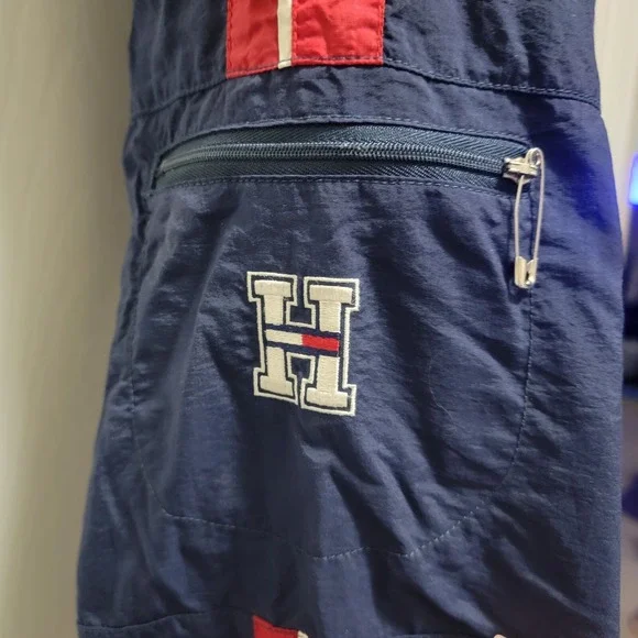 Vintage Tommy Hilfiger Athletics Navy Blue / Red Windbreaker Track Pants Men's M - Picture 3 of 11
